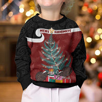 Personalised New Zealand Maori Christmas Kid Ugly Christmas Sweater Xmas Fern Mix Kowhawhai