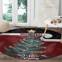 Personalised New Zealand Maori Christmas Round Carpet Xmas Fern Mix Kowhawhai LT7 - Polynesian Pride