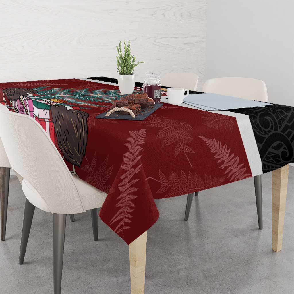 Personalised New Zealand Maori Christmas Tablecloth Xmas Fern Mix Kowhawhai