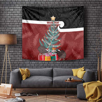 Personalised New Zealand Maori Christmas Tapestry Xmas Fern Mix Kowhawhai LT7 Black - Polynesian Pride