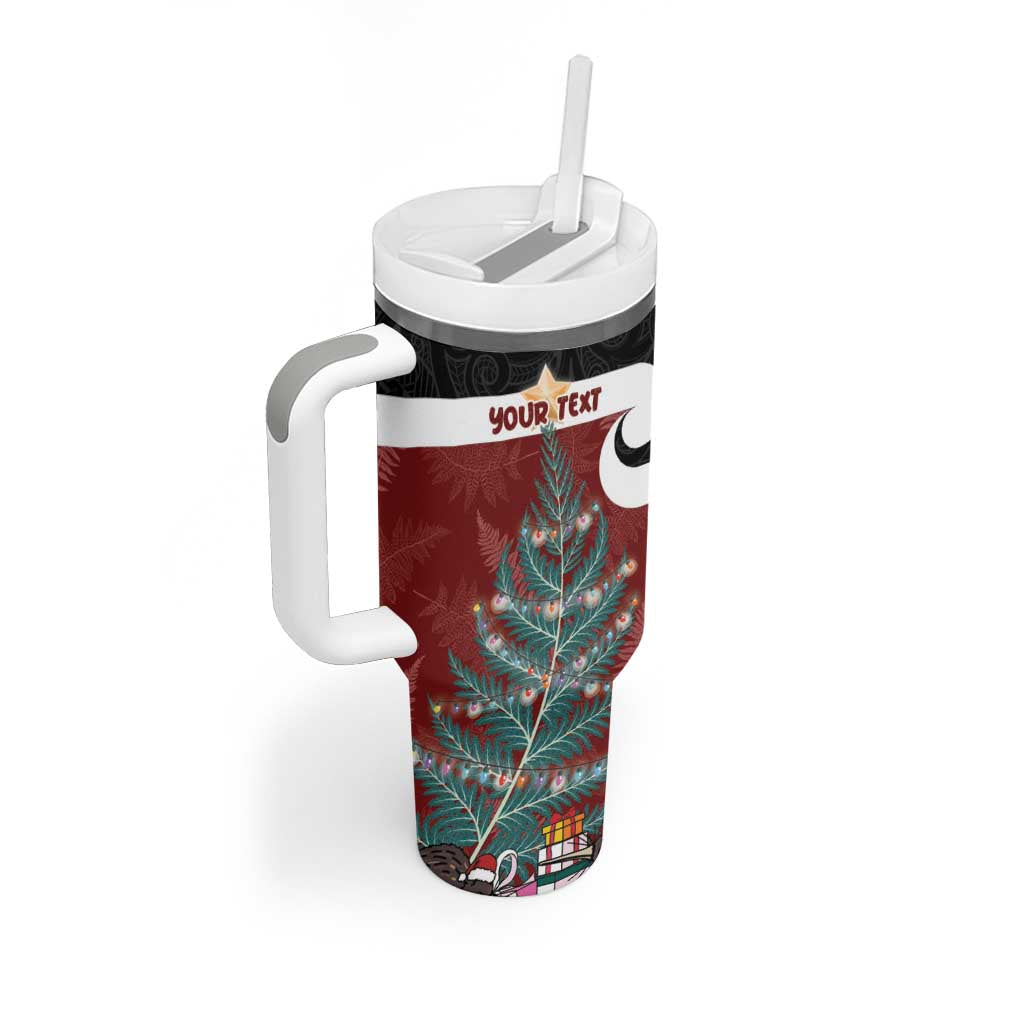 Personalised New Zealand Maori Christmas Tumbler With Handle Xmas Fern Mix Kowhawhai