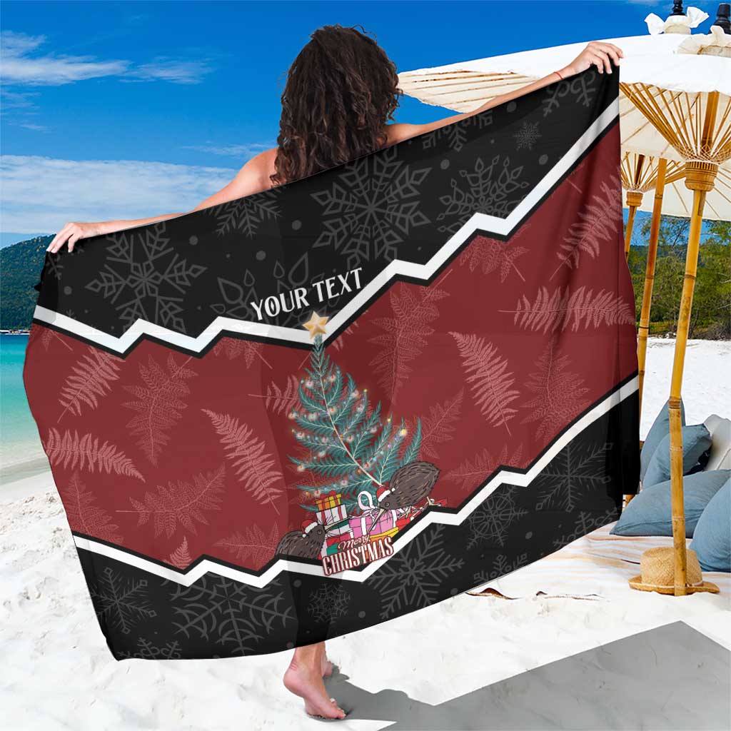 Personalised New Zealand Christmas Sarong Xmas Fern and Kiwi Birds