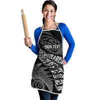 Aotearoa Personalized Lawn Bowls Maori Apron New Zealand Black Tribal Silver Fern - Polynesian Pride