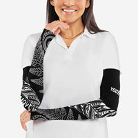 Aotearoa Personalized Lawn Bowls Maori Arm Sleeves New Zealand Black Tribal Silver Fern - Polynesian Pride