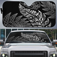 Aotearoa Personalized Lawn Bowls Maori Auto Sun Shade New Zealand Black Tribal Silver Fern - Polynesian Pride