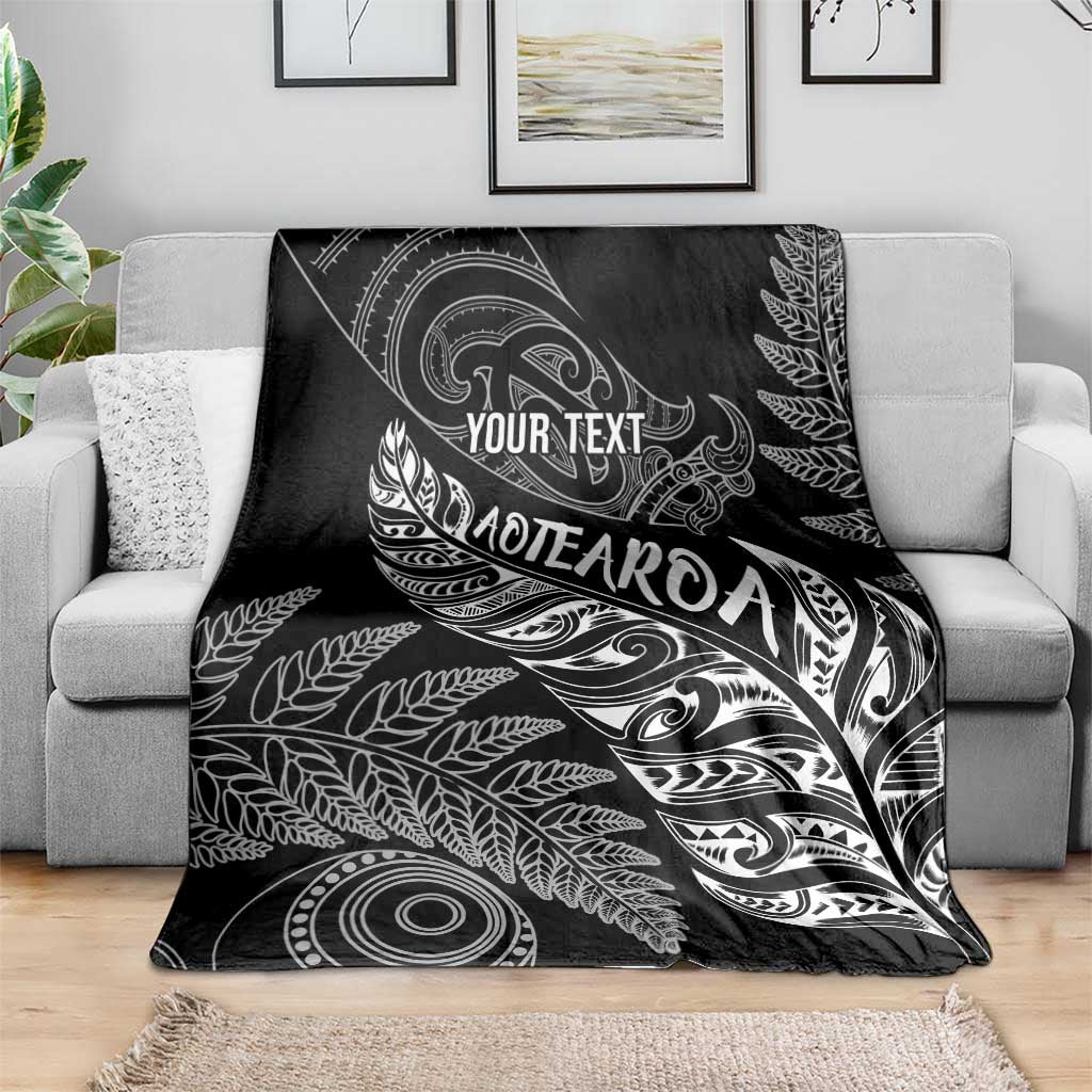 Aotearoa Personalized Lawn Bowls Maori Blanket New Zealand Black Tribal Silver Fern - Polynesian Pride