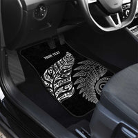 Aotearoa Personalized Lawn Bowls Maori Car Mats New Zealand Black Tribal Silver Fern - Polynesian Pride