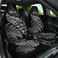 Aotearoa Personalized Lawn Bowls Maori Car Seat Cover New Zealand Black Tribal Silver Fern - Polynesian Pride