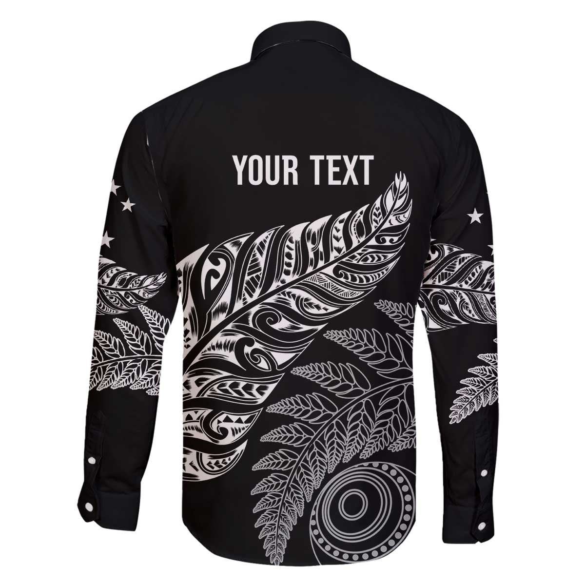 Aotearoa Personalized Lawn Bowls Maori Family Matching Off The Shoulder Long Sleeve Dress and Hawaiian Shirt New Zealand Black Tribal Silver Fern - Polynesian Pride