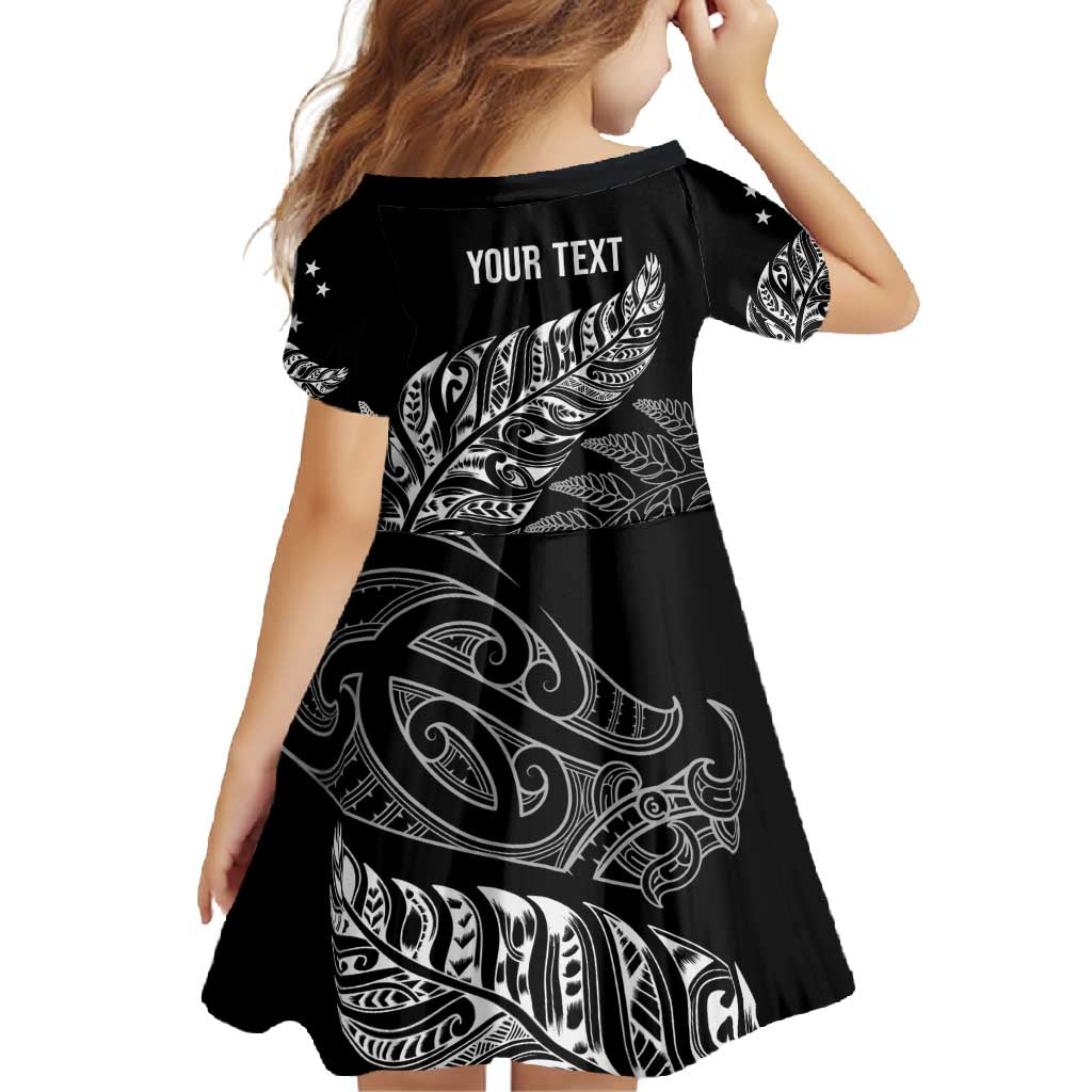 Aotearoa Personalized Lawn Bowls Maori Family Matching Short Sleeve Bodycon Dress and Hawaiian Shirt New Zealand Black Tribal Silver Fern - Polynesian Pride
