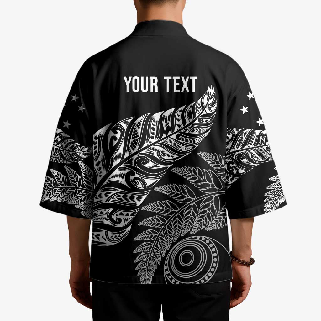 Aotearoa Personalized Lawn Bowls Maori Kimono New Zealand Black Tribal Silver Fern - Polynesian Pride