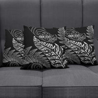 Aotearoa Personalized Lawn Bowls Maori Pillow Cover New Zealand Black Tribal Silver Fern - Polynesian Pride