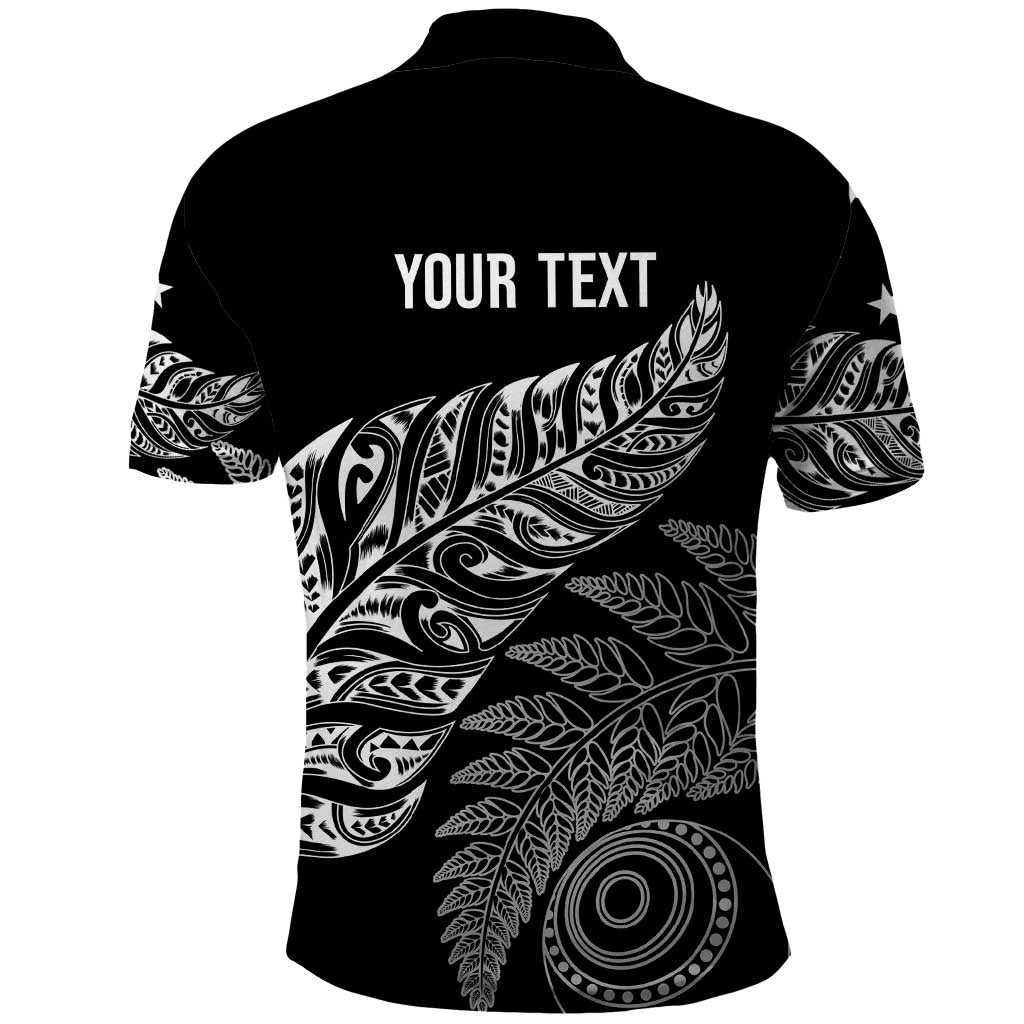 Aotearoa Personalized Lawn Bowls Maori Polo Shirt New Zealand Black Tribal Silver Fern - Polynesian Pride