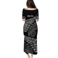 Aotearoa Personalized Lawn Bowls Maori Puletasi New Zealand Black Tribal Silver Fern - Polynesian Pride