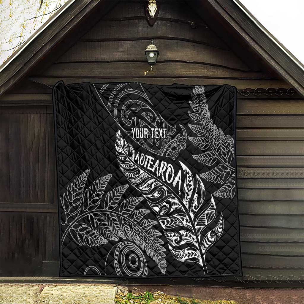 Aotearoa Personalized Lawn Bowls Maori Quilt New Zealand Black Tribal Silver Fern - Polynesian Pride