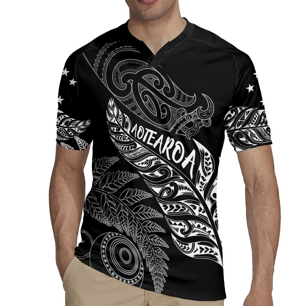 Aotearoa Personalized Lawn Bowls Maori Rugby Jersey New Zealand Black Tribal Silver Fern - Polynesian Pride