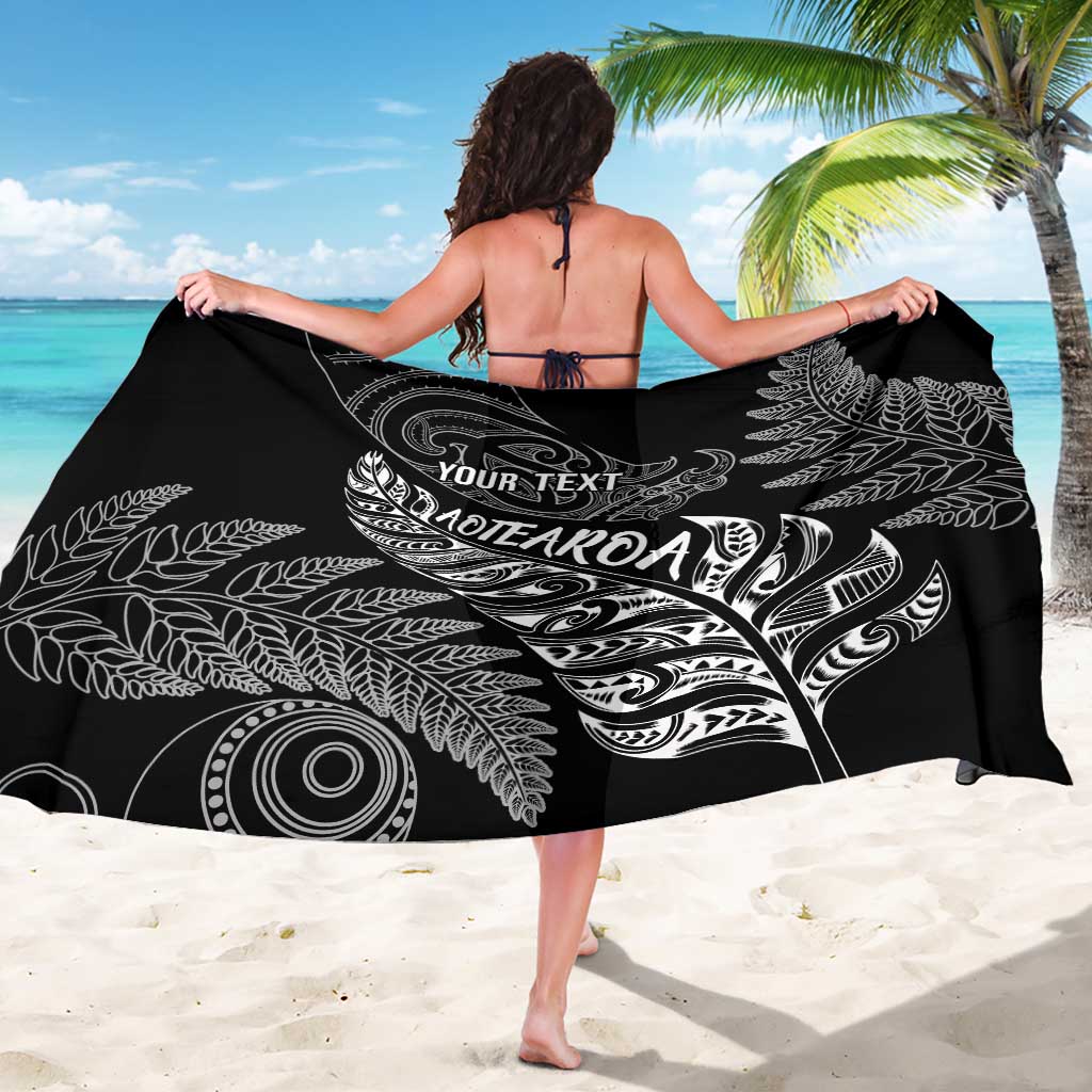 Aotearoa Personalized Lawn Bowls Maori Sarong New Zealand Black Tribal Silver Fern - Polynesian Pride