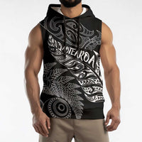 Aotearoa Personalized Lawn Bowls Maori Sleeveless Hoodie New Zealand Black Tribal Silver Fern - Polynesian Pride