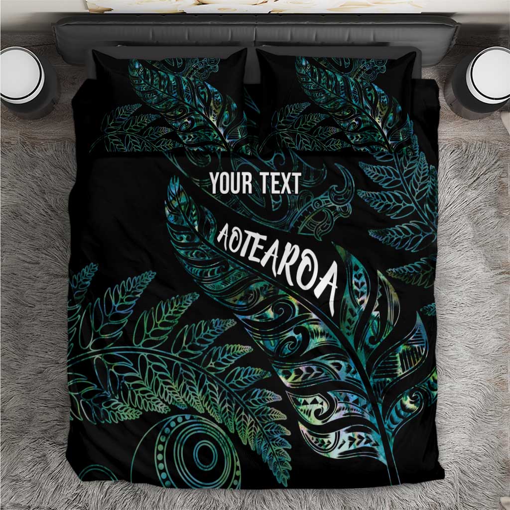 Aotearoa Personalized Lawn Bowls Maori Bedding Set New Zealand Paua Shell Tribal Silver Fern - Polynesian Pride