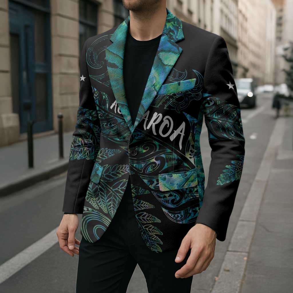 Aotearoa Personalized Lawn Bowls Maori Blazer New Zealand Paua Shell Tribal Silver Fern - Polynesian Pride