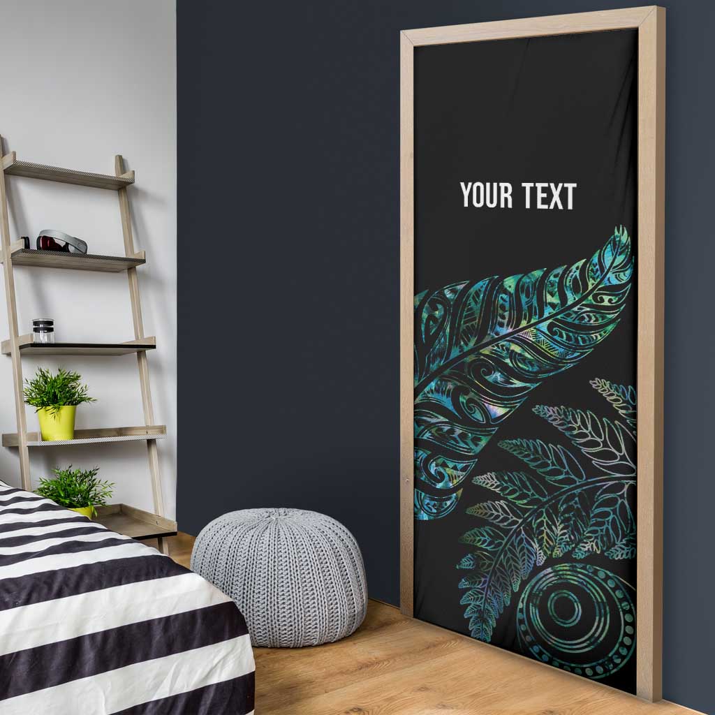 Aotearoa Personalized Lawn Bowls Maori Door Cover New Zealand Paua Shell Tribal Silver Fern - Polynesian Pride