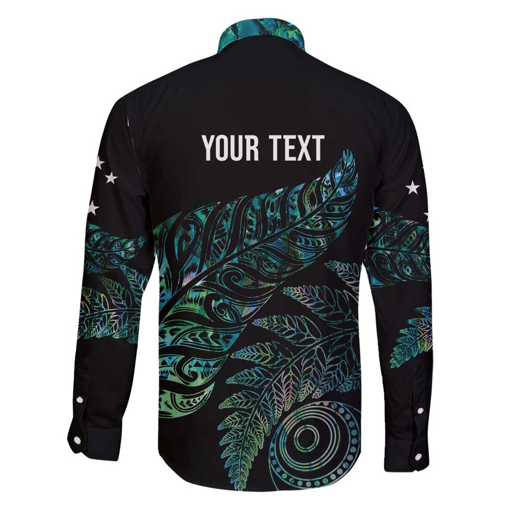 Aotearoa Personalized Lawn Bowls Maori Family Matching Off Shoulder Maxi Dress and Hawaiian Shirt New Zealand Paua Shell Tribal Silver Fern - Polynesian Pride