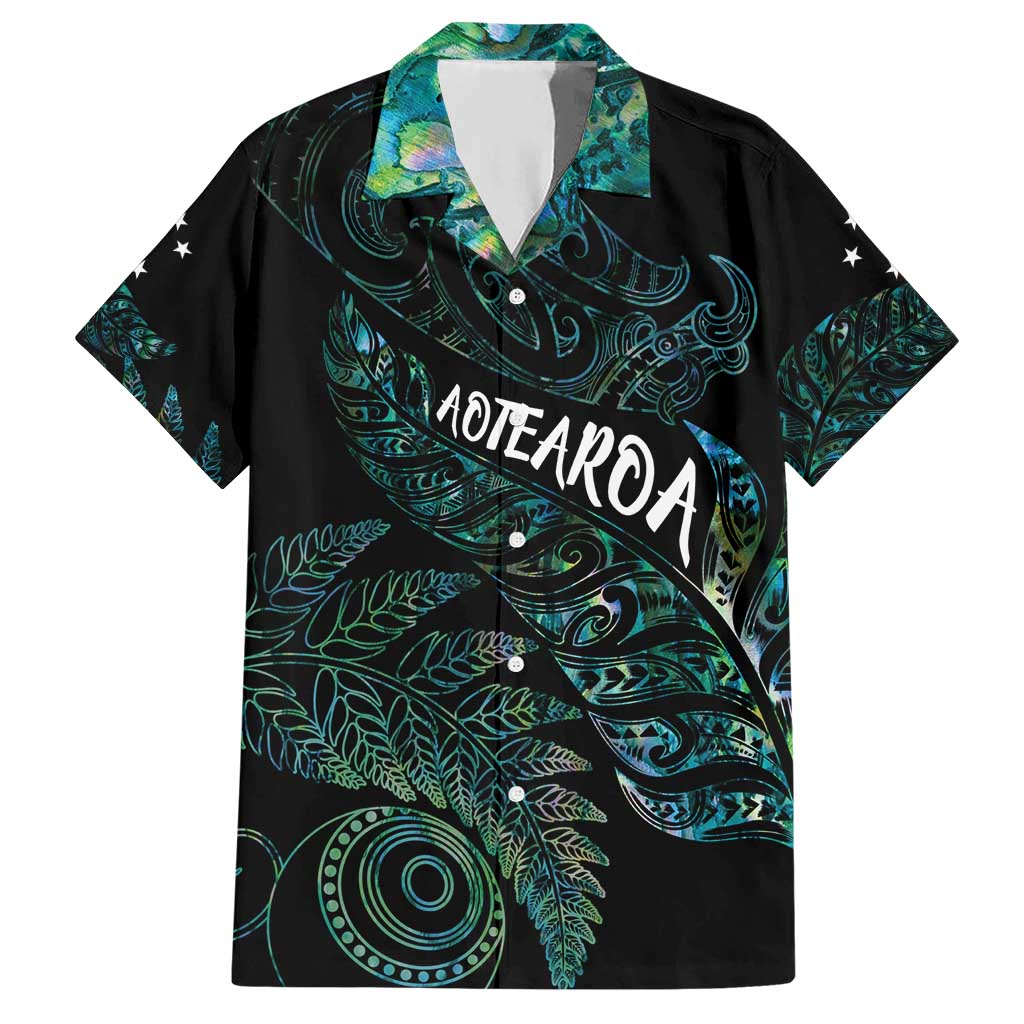 Aotearoa Personalized Lawn Bowls Maori Hawaiian Shirt New Zealand Paua Shell Tribal Silver Fern - Polynesian Pride
