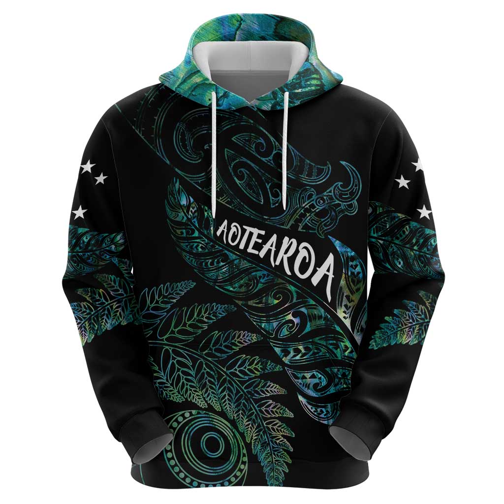 Aotearoa Personalized Lawn Bowls Maori Hoodie New Zealand Paua Shell Tribal Silver Fern - Polynesian Pride