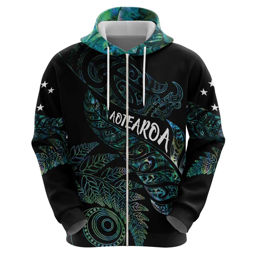 Aotearoa Personalized Lawn Bowls Maori Hoodie New Zealand Paua Shell Tribal Silver Fern - Polynesian Pride