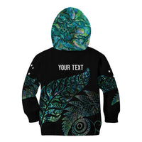 Aotearoa Personalized Lawn Bowls Maori Kid Hoodie New Zealand Paua Shell Tribal Silver Fern - Polynesian Pride