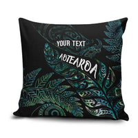 Aotearoa Personalized Lawn Bowls Maori Pillow Cover New Zealand Paua Shell Tribal Silver Fern - Polynesian Pride