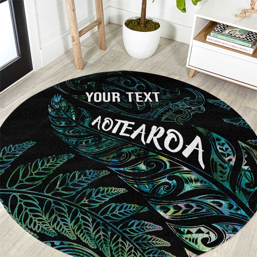 Aotearoa Personalized Lawn Bowls Maori Round Carpet New Zealand Paua Shell Tribal Silver Fern - Polynesian Pride