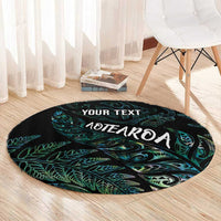 Aotearoa Personalized Lawn Bowls Maori Round Carpet New Zealand Paua Shell Tribal Silver Fern - Polynesian Pride