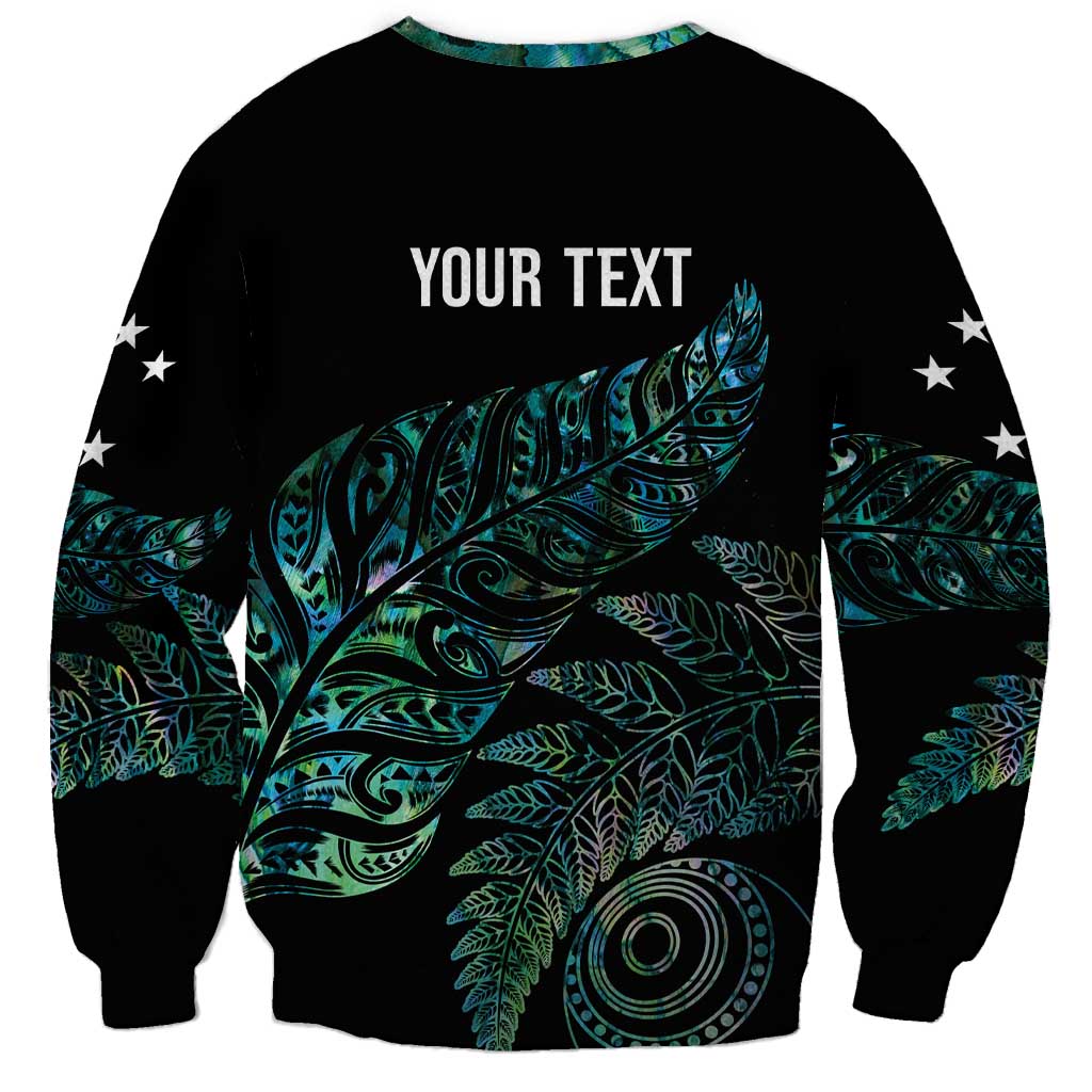 Aotearoa Personalized Lawn Bowls Maori Sweatshirt New Zealand Paua Shell Tribal Silver Fern - Polynesian Pride