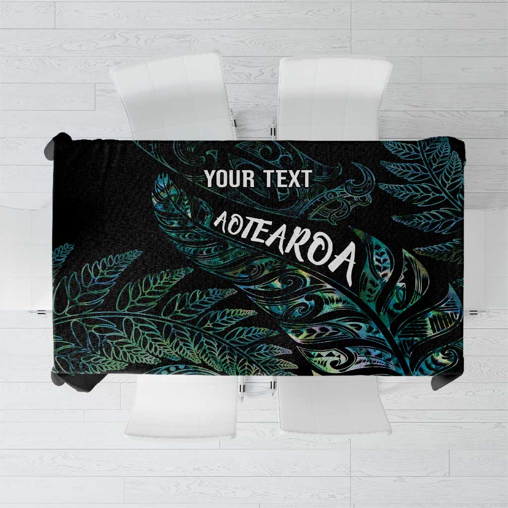 Aotearoa Personalized Lawn Bowls Maori Tablecloth New Zealand Paua Shell Tribal Silver Fern - Polynesian Pride