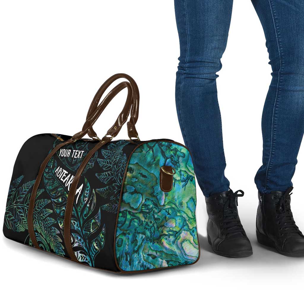 Aotearoa Personalized Lawn Bowls Maori Travel Bag New Zealand Paua Shell Tribal Silver Fern - Polynesian Pride