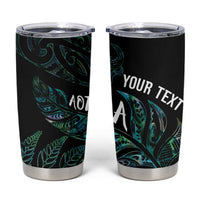 Aotearoa Personalized Lawn Bowls Maori Tumbler Cup New Zealand Paua Shell Tribal Silver Fern - Polynesian Pride