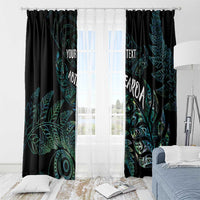 Aotearoa Personalized Lawn Bowls Maori Window Curtain New Zealand Paua Shell Tribal Silver Fern - Polynesian Pride