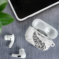 Aotearoa Personalized Lawn Bowls Maori AirPods Case New Zealand White Tribal Silver Fern - Polynesian Pride