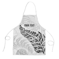 Aotearoa Personalized Lawn Bowls Maori Apron New Zealand White Tribal Silver Fern - Polynesian Pride