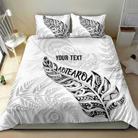 Aotearoa Personalized Lawn Bowls Maori Bedding Set New Zealand White Tribal Silver Fern - Polynesian Pride