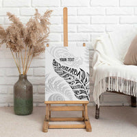 Aotearoa Personalized Lawn Bowls Maori Canvas Wall Art New Zealand White Tribal Silver Fern - Polynesian Pride