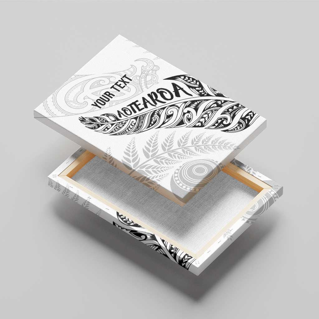 Aotearoa Personalized Lawn Bowls Maori Canvas Wall Art New Zealand White Tribal Silver Fern - Polynesian Pride