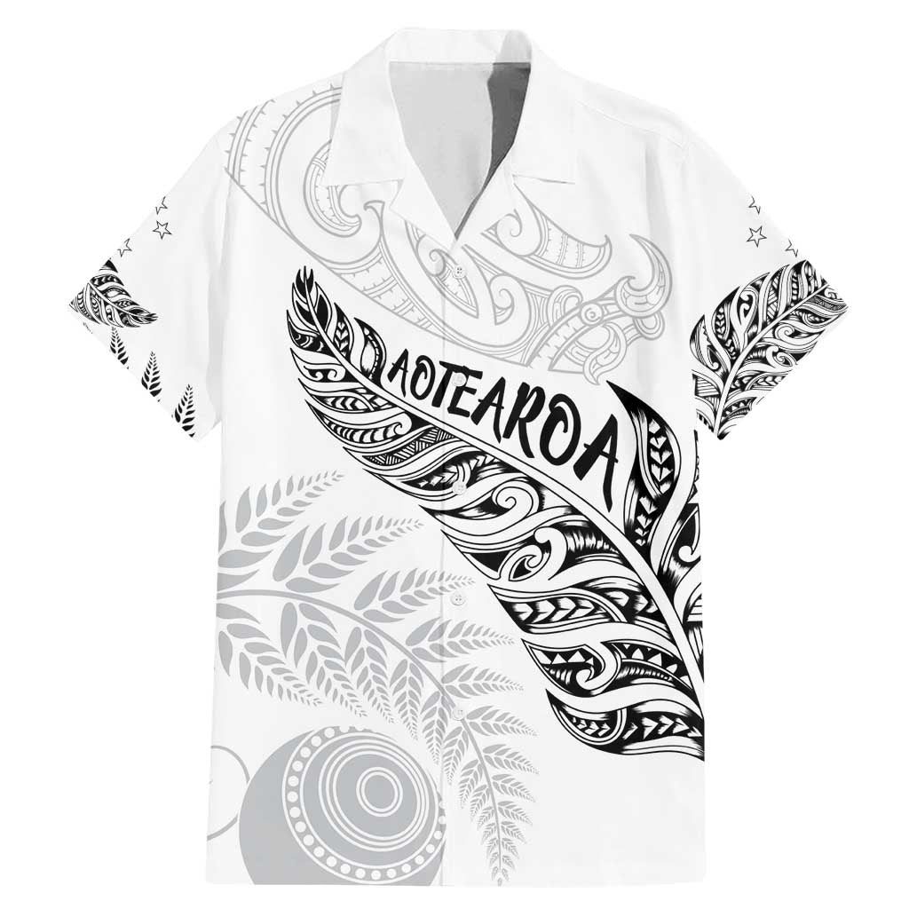 Aotearoa Personalized Lawn Bowls Maori Family Matching Mermaid Dress and Hawaiian Shirt New Zealand White Tribal Silver Fern - Polynesian Pride