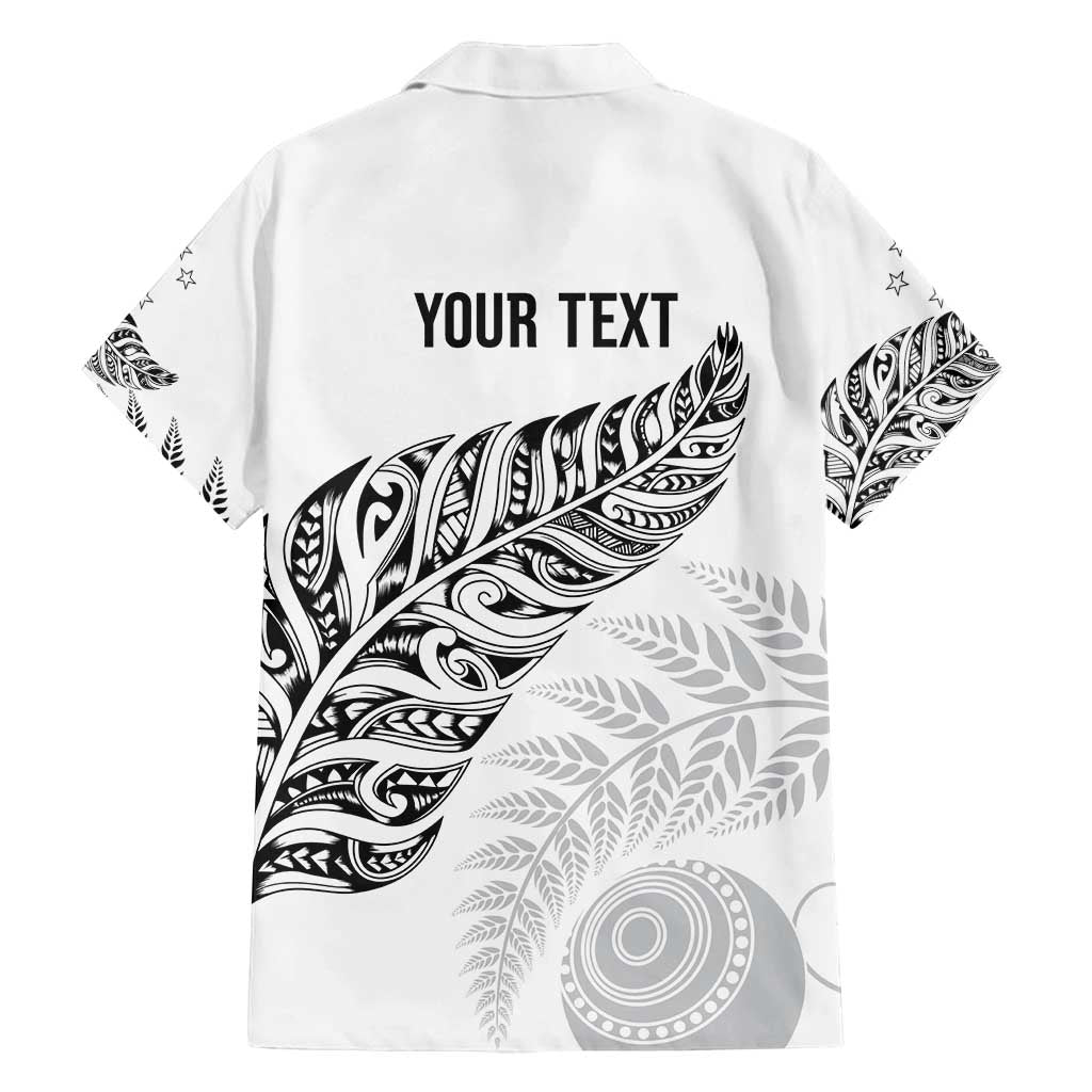 Aotearoa Personalized Lawn Bowls Maori Family Matching Summer Maxi Dress and Hawaiian Shirt New Zealand White Tribal Silver Fern - Polynesian Pride