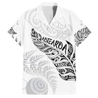 Aotearoa Personalized Lawn Bowls Maori Family Matching Tank Maxi Dress and Hawaiian Shirt New Zealand White Tribal Silver Fern - Polynesian Pride