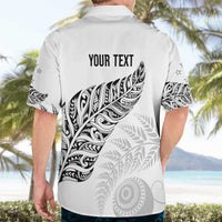Aotearoa Personalized Lawn Bowls Maori Hawaiian Shirt New Zealand White Tribal Silver Fern - Polynesian Pride