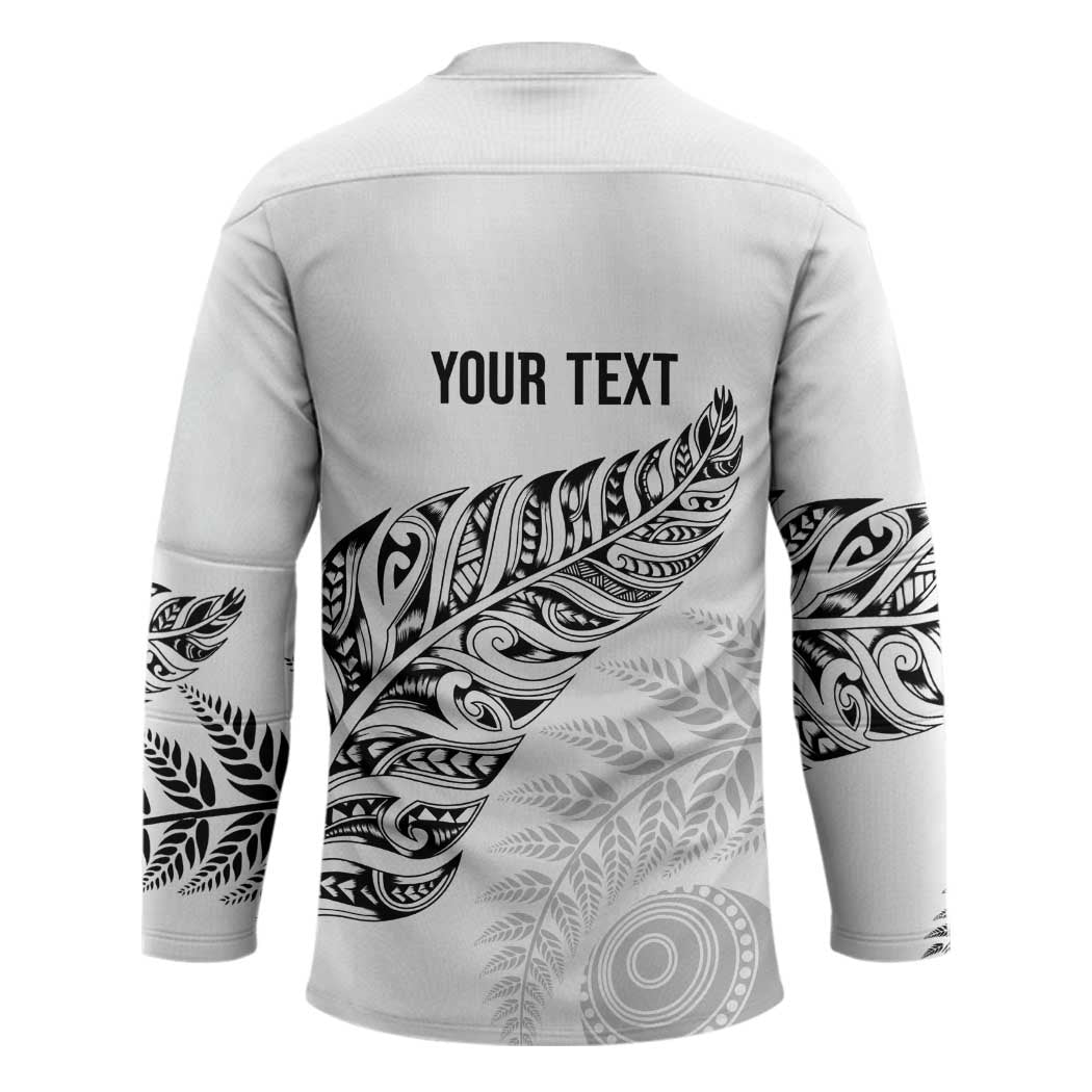Aotearoa Personalized Lawn Bowls Maori Hockey Jersey New Zealand White Tribal Silver Fern - undefined