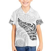 Aotearoa Personalized Lawn Bowls Maori Kid Hawaiian Shirt New Zealand White Tribal Silver Fern - Polynesian Pride