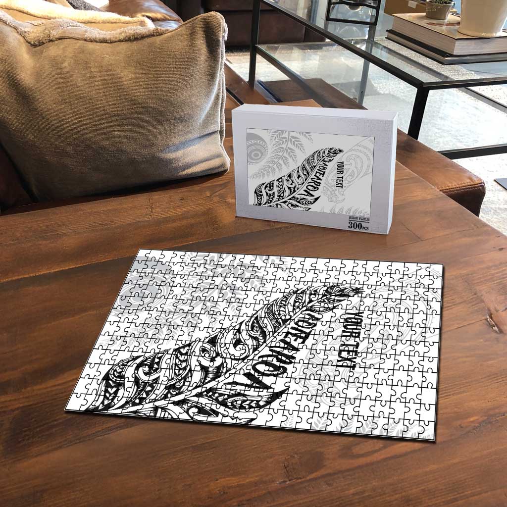 Aotearoa Personalized Lawn Bowls Maori Puzzle New Zealand White Tribal Silver Fern - Polynesian Pride